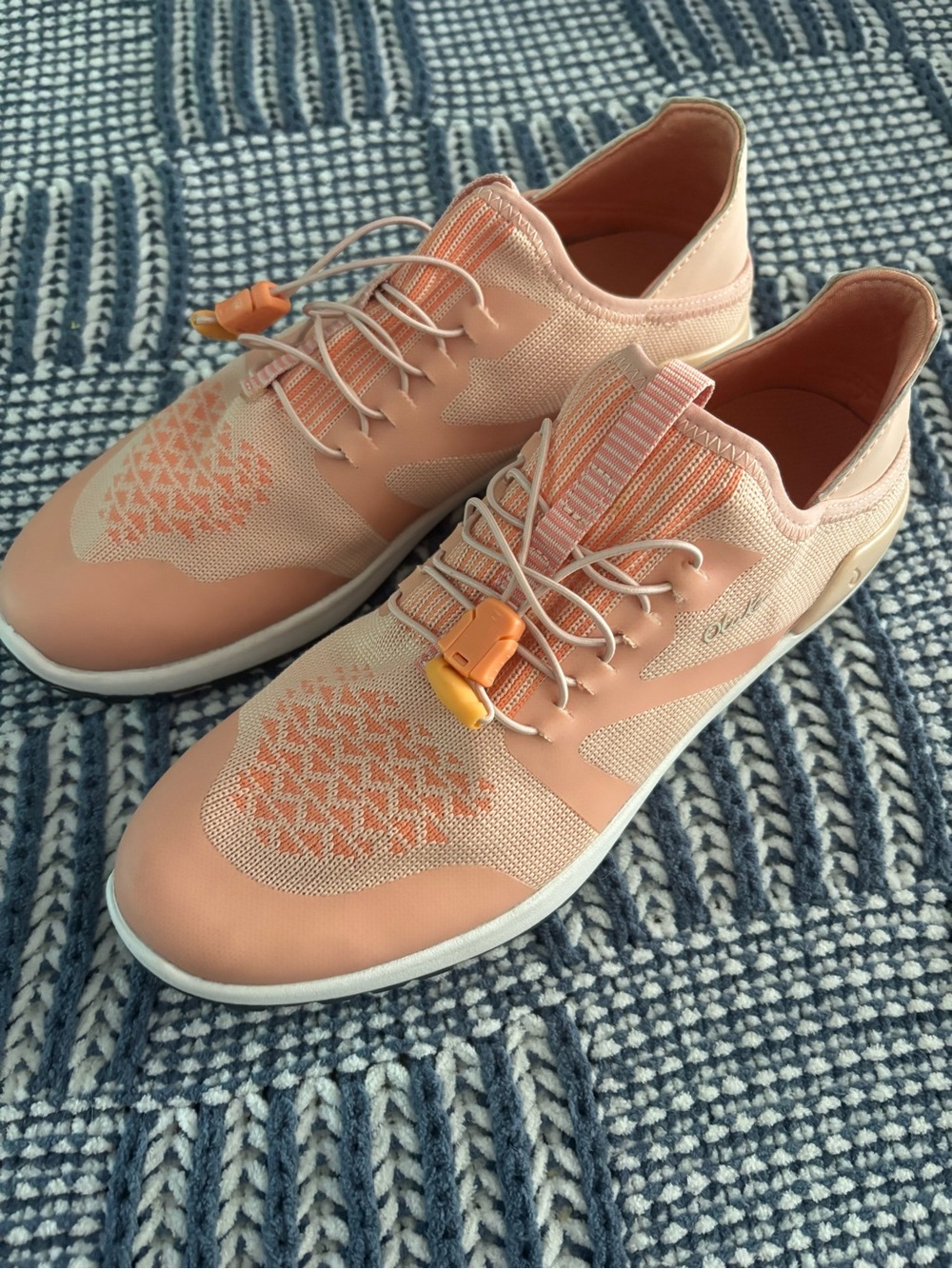 OluKai Miki Peach Knit Lace-Up Trainers Sneakers Slip On Lightweight Womens 7.5